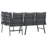 vidaXL Bancs de jardin avec coussins lot de 2 acier enduit de poudre