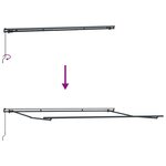 vidaXL Auvent manuel rétractable anthracite et blanc 500x300 cm