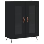 vidaXL Buffet haut Noir 69 5x34x180 cm Bois d'ingénierie