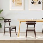 vidaXL Chaise de salle à manger 2 Pièces Marron clair et clair