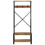 vidaXL Porte-vêtements 80x40x190 cm bois de manguier massif brut