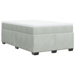vidaXL Sommier à lattes de lit et matelas gris clair 120x190cm velours