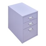 Caisson de bureau armoire meuble de rangement à roulettes acier 48 x 28 x 41 cm violet clair 03_0009124