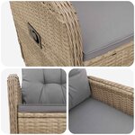 vidaXL Chaise de jardin inclinable Beige et Gris clair