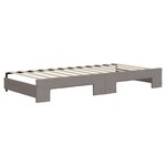 vidaXL Lit de jour avec gigogne et tiroirs taupe 90x200 cm tissu