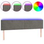vidaXL Tête de lit à LED Gris foncé 160x5x78/88 cm Velours