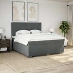 vidaXL Sommier à lattes de lit avec matelas Gris foncé 180x200cm Tissu