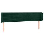 vidaXL Tête de lit avec oreilles Vert foncé 203x23x78/88 cm Velours