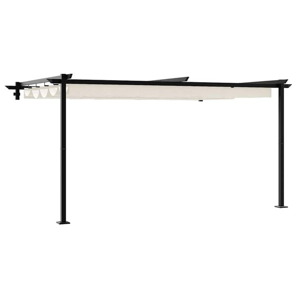 vidaXL Gazebo mural Crème Acier