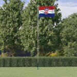 vidaXL Drapeau de la Croatie et mât 6 23 m Aluminium