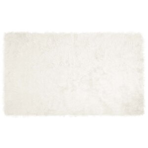 vidaXL Tapis en fausse Tafalla Blanc 100 x 200 cm Polyester