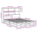 vidaXL Lit bibliothèque sans matelas 160x200 cm bois massif