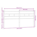 vidaXL Tête de lit chêne marron 180 cm acier et bois d'ingénierie