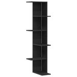 Étagère d'angle vidaXL Chêne Noir 36 5x36 5x140 cm Bois d'ingénierie