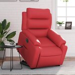 vidaXL Fauteuil inclinable électrique rouge similicuir