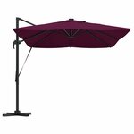 vidaXL Parasol Roma à Bras Déporté Rouge et Noir 352 x 251 x 265 cm