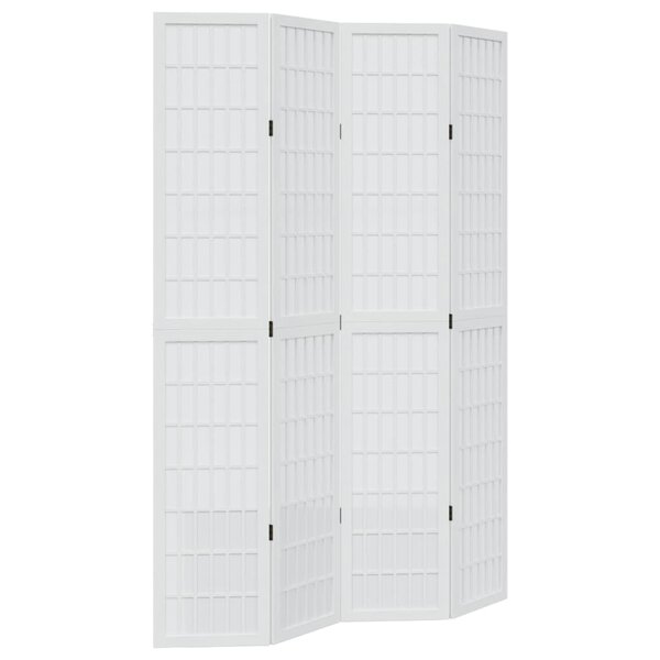 vidaXL Cloison de séparation 4 panneaux blanc bois de paulownia massif