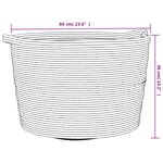 vidaXL Panier à linge gris et blanc Ø60x36 cm coton