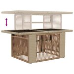 vidaXL Table de jardin relevable Beige 100 x 55 x 37 cm