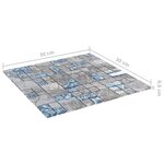 vidaXL Carreaux mosaïque 22 Pièces Gris et bleu 30x30 cm Verre