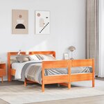 vidaXL Cadre de lit sans matelas cire marron 140x190cm bois pin massif