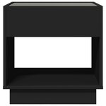 vidaXL Table basse avec LED infini noir 50x50x50 cm