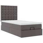 VidaXL Lit ottoman avec matelas gris 90x190 cm similicuir