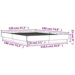 vidaXL Cadre de lit avec lumières LED chêne fumé 120x190 cm