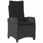 vidaXL Ensemble de jardin 5 pièces avec coussins - Rattan noir