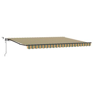 vidaXL Auvent Rétractable with Vert et jaune 450 × 350 cm tissu