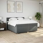 vidaXL Sommier à lattes de lit avec matelas Gris foncé 200x200cm Tissu