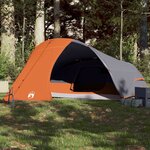 vidaXL Tente de camping à dôme 4 personnes orange imperméable