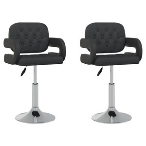 vidaXL Chaises à manger pivotantes lot de 2 noir similicuir