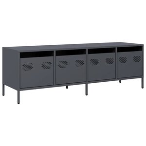 vidaXL Meuble TV anthracite 135x39x43 5 cm acier laminé à froid