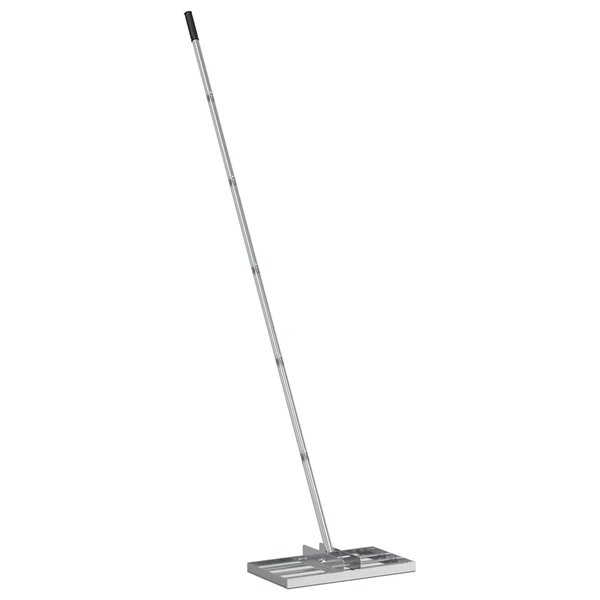 vidaXL Râteau de nivellement de jardin Argenté 45 x 25 x 200 cm