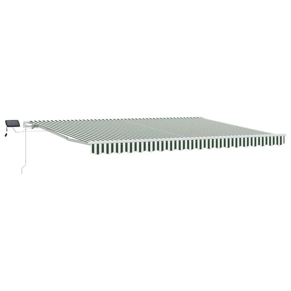 vidaXL Auvent Rétractable Vert et blanc 450 × 300 cm Tissu et acier