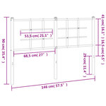 vidaXL Tête de lit métal noir 140 cm