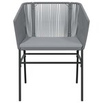 vidaXL Ensemble à manger jardin coussins 9 Pièces gris poly rotin verre