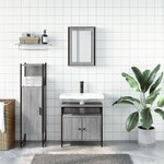 vidaXL Ensemble de meubles de salle de bain 3 Pièces Sonoma gris