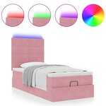 vidaXL Cadre de lit ottoman avec matelas rose 100x200 cm velours