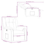 vidaXL Fauteuil inclinable électrique Cappuccino Similicuir