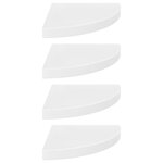 vidaXL Étagères d'angle flottantes 4Pièces blanc brillant 35x35x3 8cm MDF