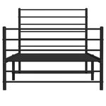 vidaXL Cadre de lit métal sans matelas avec pied de lit noir 75x190 cm
