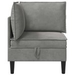 vidaXL Sofa avec rangement Gris clair Velours