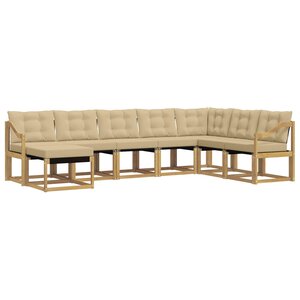 vidaXL Ensemble de canapés d'extérieur 8 pc Blanc et Beige