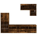 vidaXL Unités murales TV avec LED 6 Pièces chêne fumé bois d'ingénierie