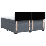 vidaXL Sommier à lattes de lit et matelas Gris foncé 200x200cm Velours
