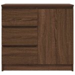 vidaXL Buffet avec tiroir chêne brun 71x35x65 cm bois d'ingénierie