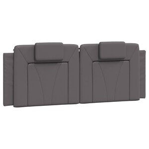 vidaXL Coussin de tête de lit Viana gris 120 cm similicuir