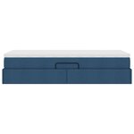 vidaXL Lit avec rangement et matelas Bleu 100 x 200 cm Polyester